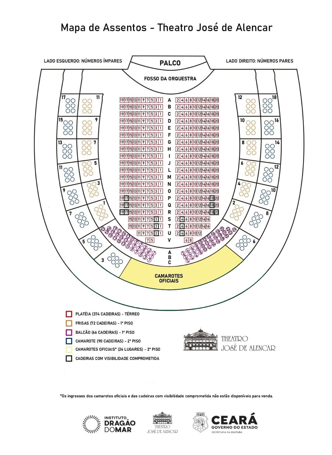 Mapa do Theatro José de Alencar